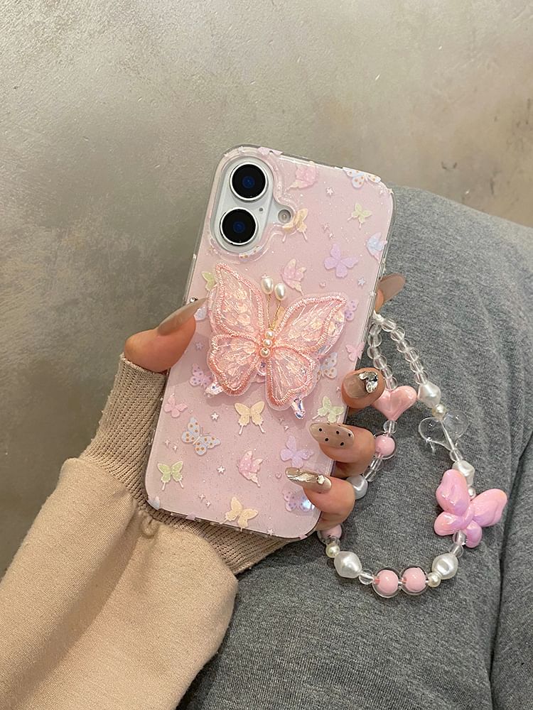 Butterfly / Phone Adhesive Set Strap Decoration Case