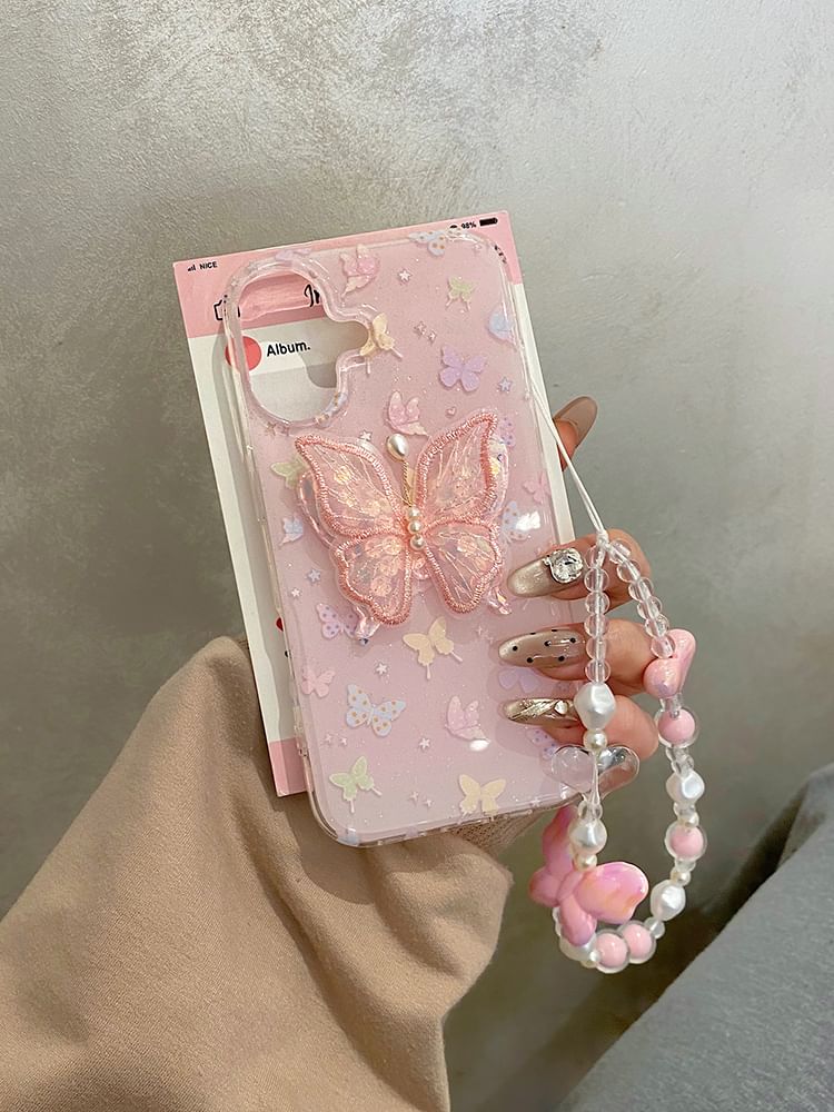Butterfly / Phone Adhesive Set Strap Decoration Case