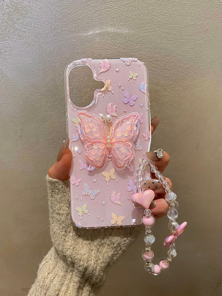 Butterfly / Phone Adhesive Set Strap Decoration Case