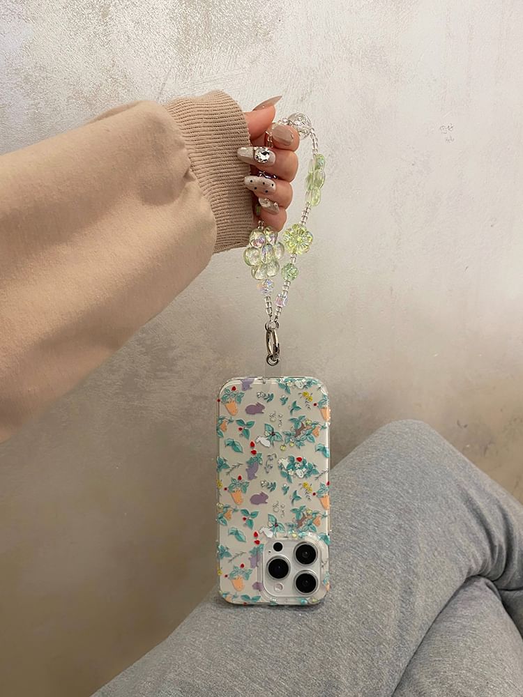 Set Strap Rabbit / Case Phone Floral
