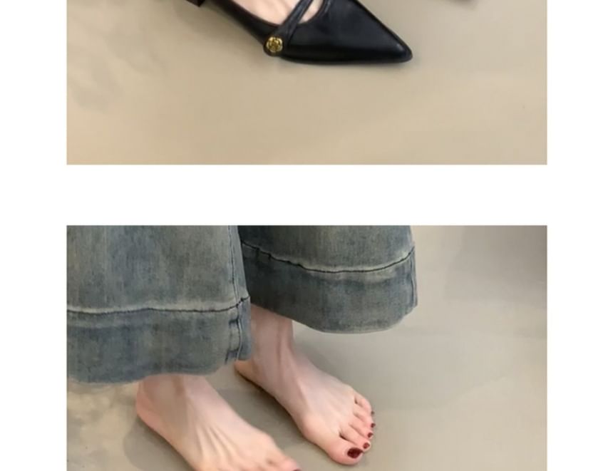 Mary Pumps Jane Heel Pointed Low