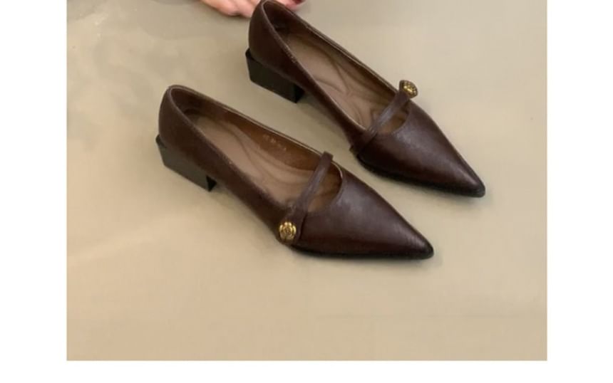 Mary Pumps Jane Heel Pointed Low