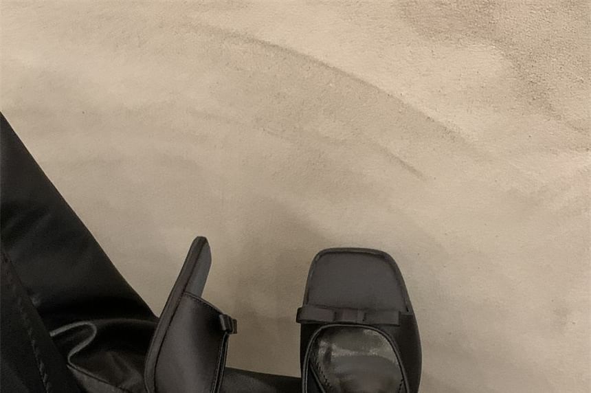 Kitten Slide Square Sandals Toe Heel