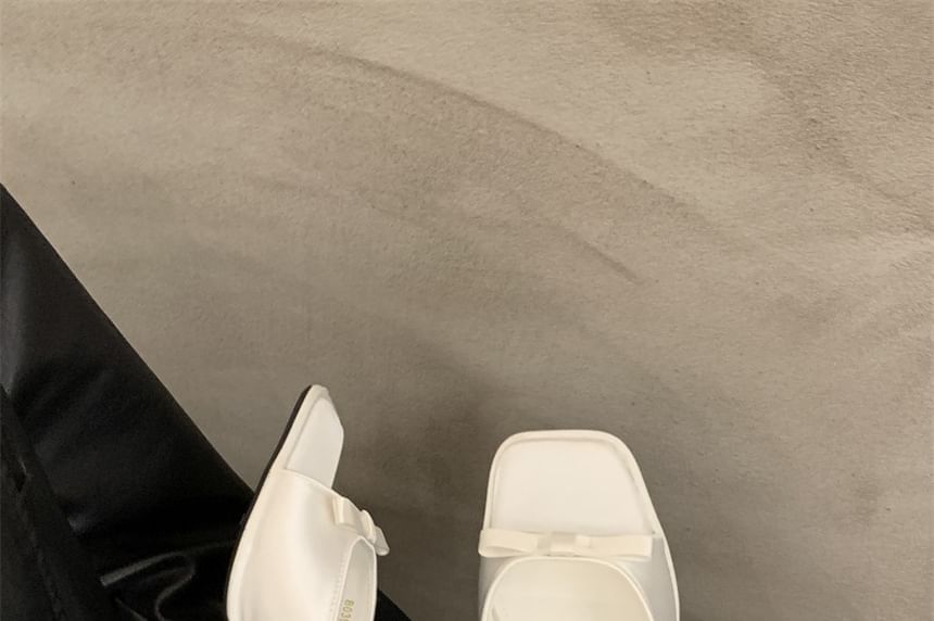 Kitten Slide Square Sandals Toe Heel