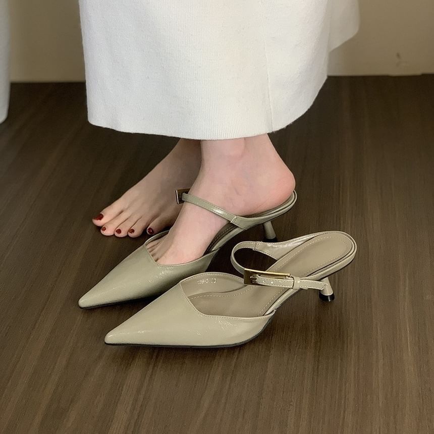 Kitten Mules Pointed Heel