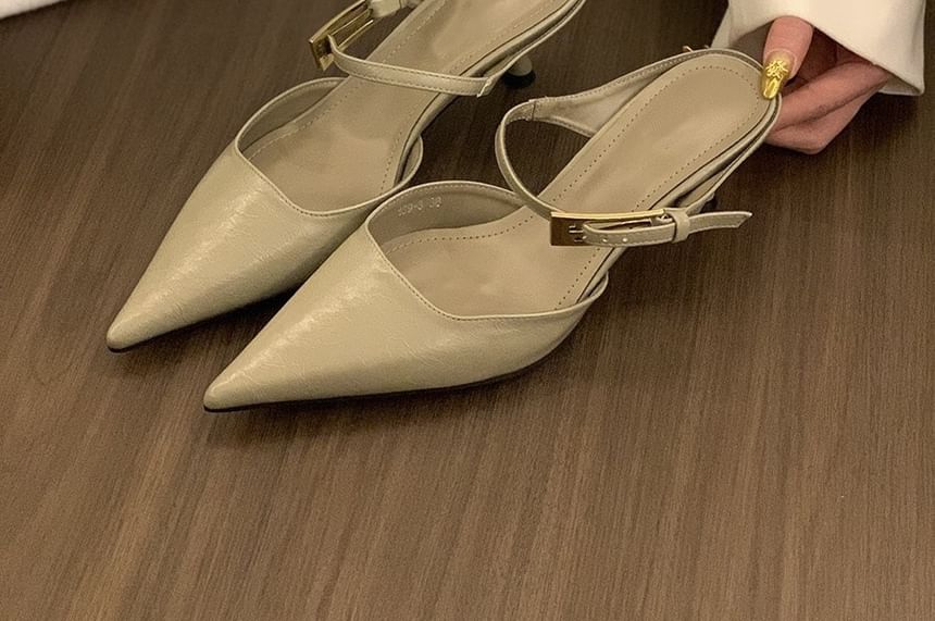 Kitten Mules Pointed Heel