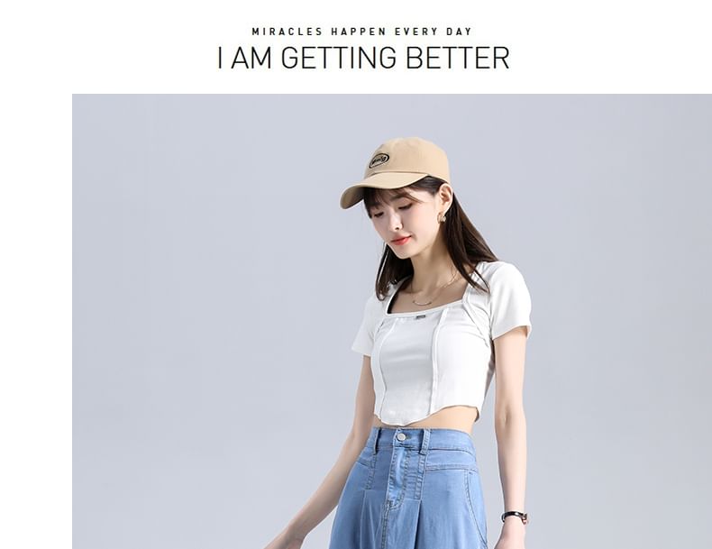 Skirt Waist High A-Line Denim Midi