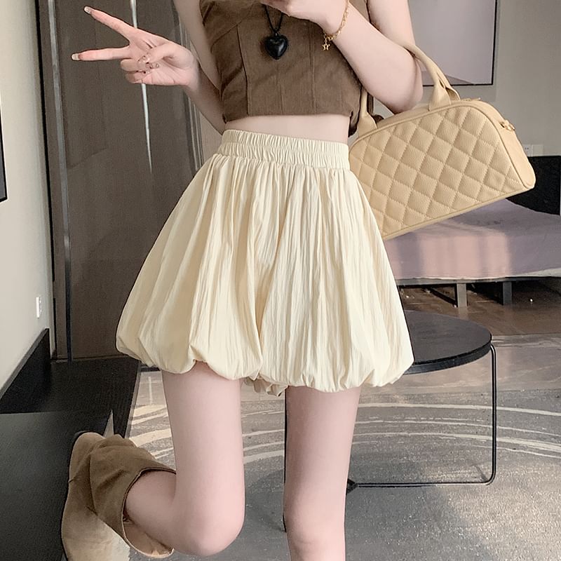 High Mini Paperbag Plain Skort Waist