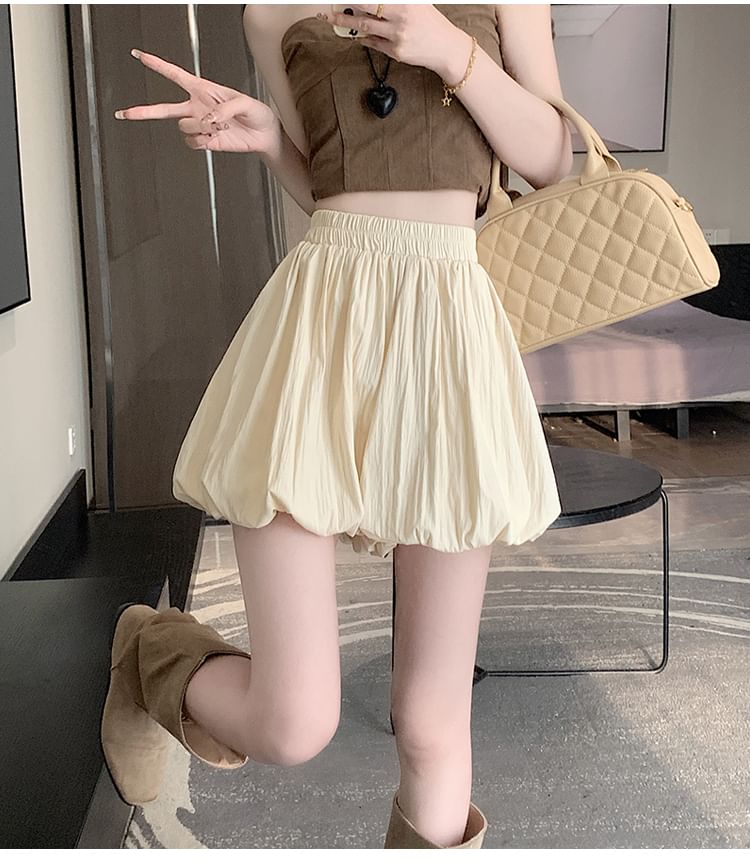 High Mini Paperbag Plain Skort Waist