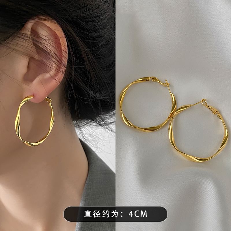 Alloy Earring Twisted Designs) Hoop (Various