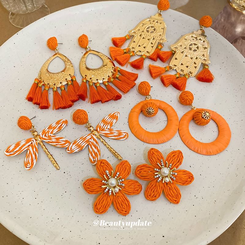 Tassel / Hamsa Chandelier Hand Alloy Earring Droplet