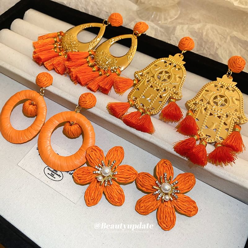 Tassel / Hamsa Chandelier Hand Alloy Earring Droplet