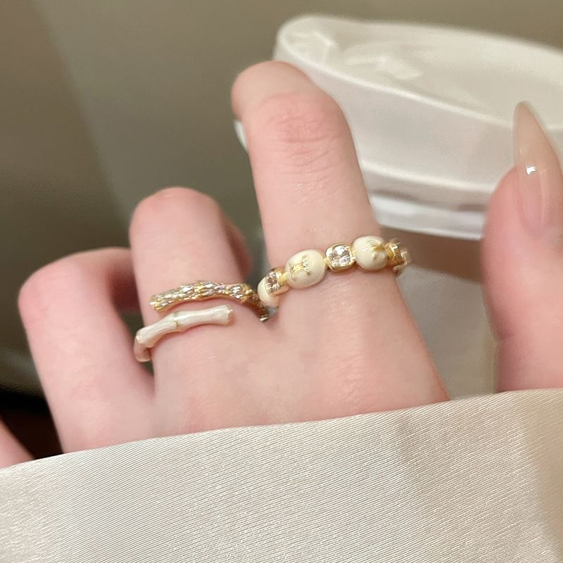 Glaze (Various Designs) Alloy Embellished Ring Open