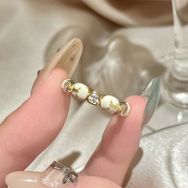 Glaze (Various Designs) Alloy Embellished Ring Open