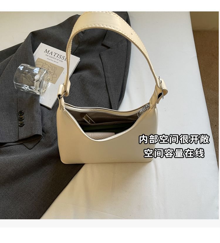 Faux Lettering Leather Shoulder Bag