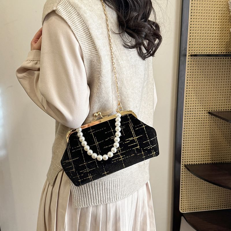 Chain Crossbody Bag Kiss Velvet Lock Strap