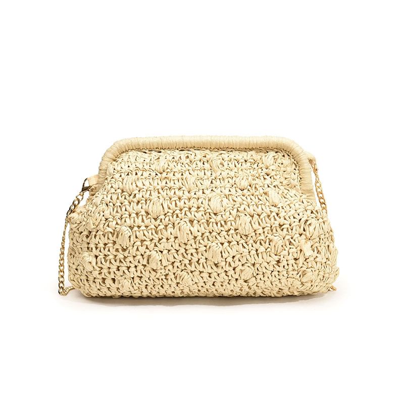 Bag Crossbody Textured Strap Chain Straw