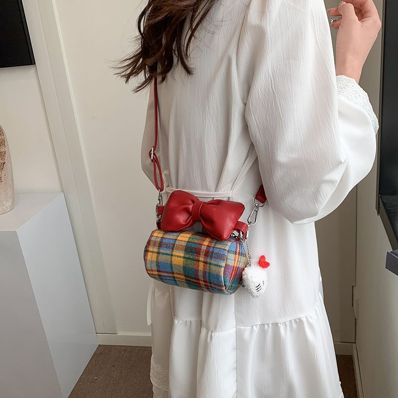 Cylinder Bow Crossbody Accent Bag