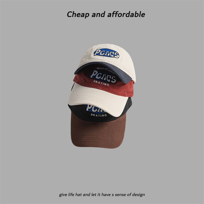 Embroidered Letter Cap Two-Tone