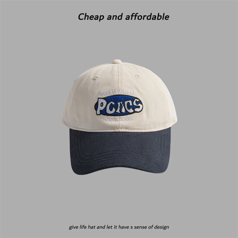 Embroidered Letter Cap Two-Tone