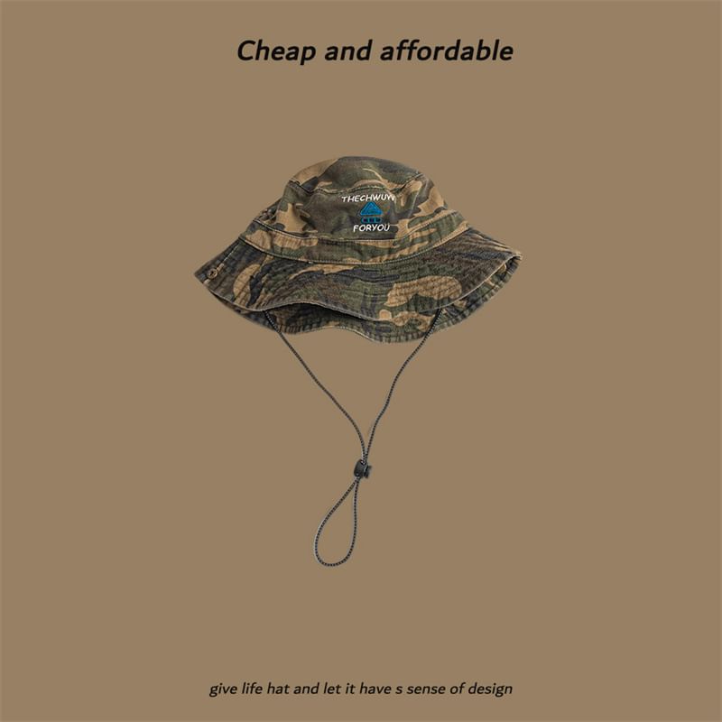Sun Print Hat Camo Drawstring