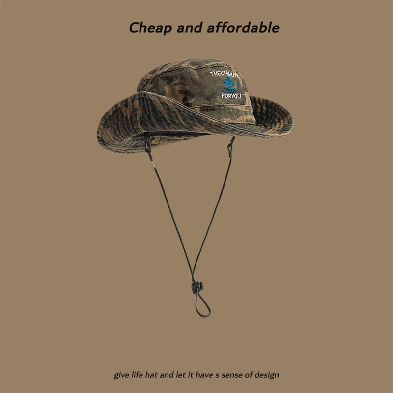 Sun Print Hat Camo Drawstring