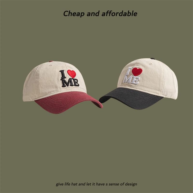 Cap Embroidered Heart Two-Tone
