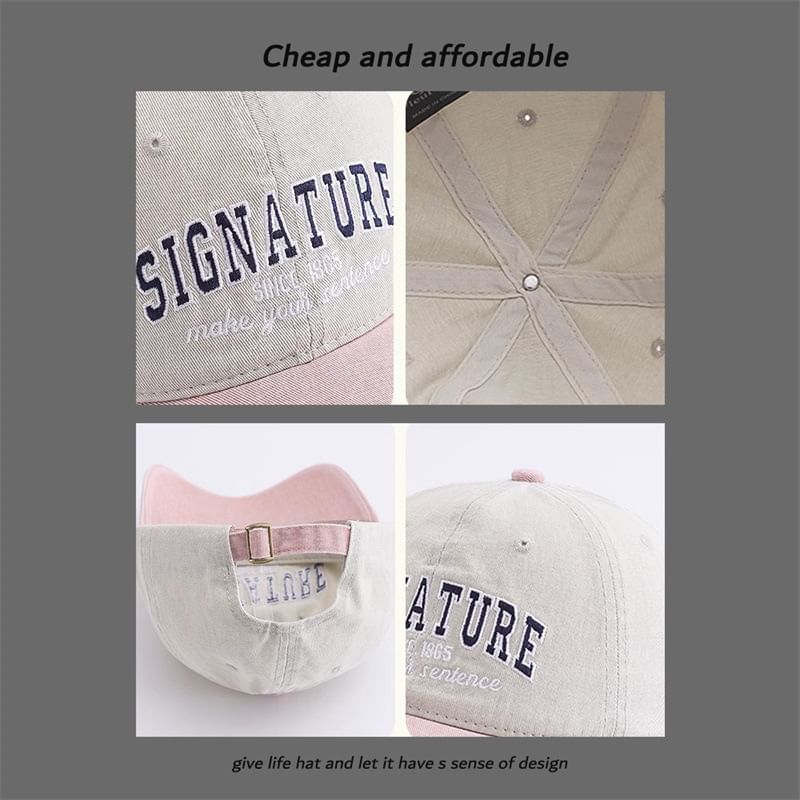 Letter Cap Two-Tone Embroidered