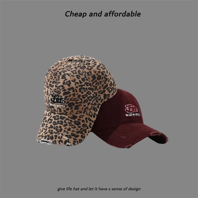 Cap Embroidered Distressed Letter