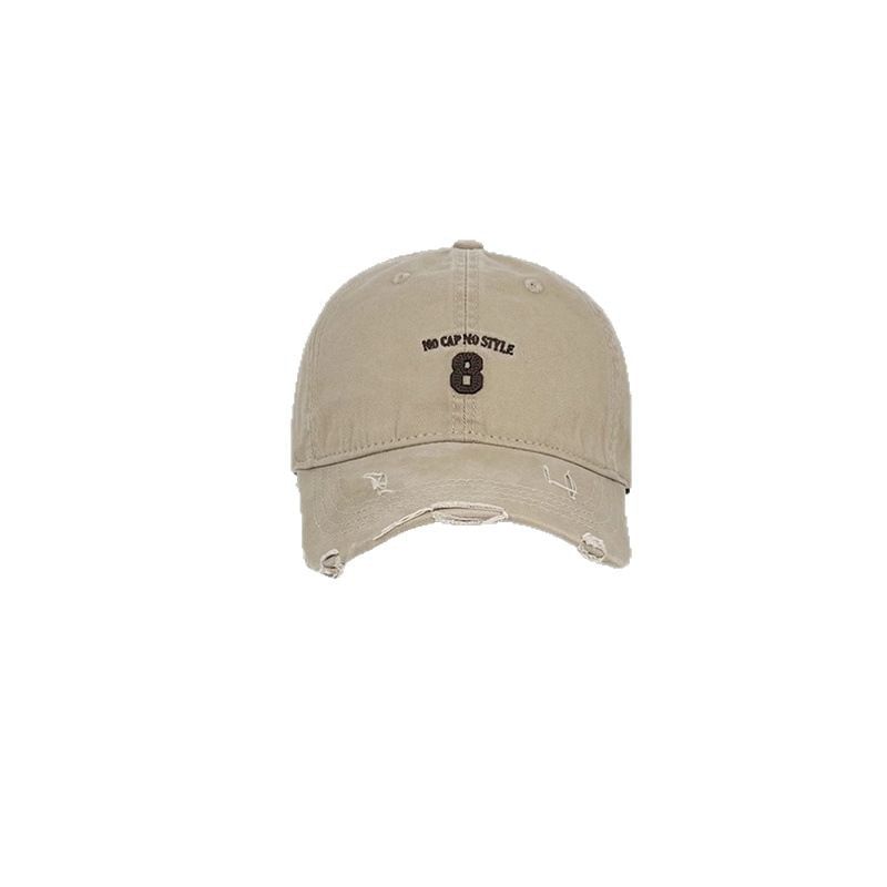 Distressed Washed Embroidered Number Cap