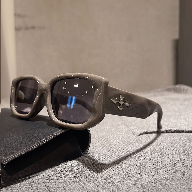 Square Cross Accent Frame Sunglasses