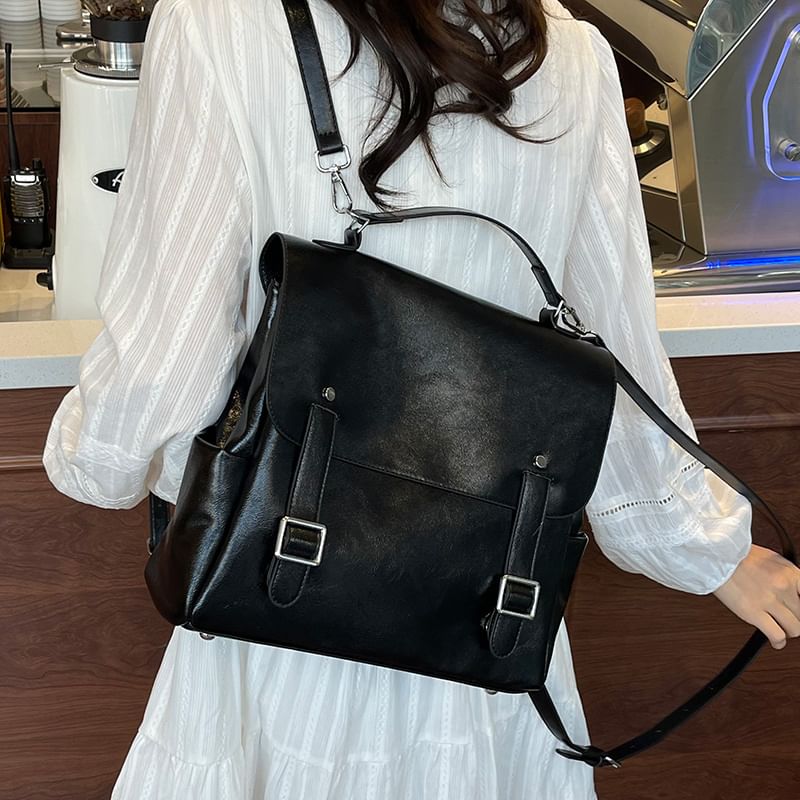 Leather Satchel Faux Backpack