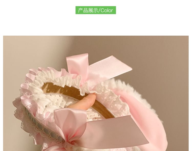 Bow Ruffle Ear Headband Bunny