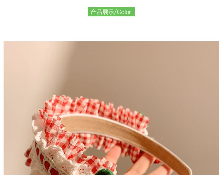 Headband Ruffle Detail Plaid Cherry
