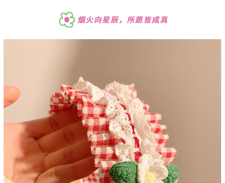Headband Ruffle Detail Plaid Cherry