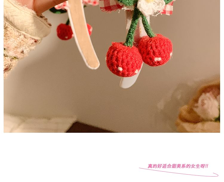 Headband Ruffle Detail Plaid Cherry