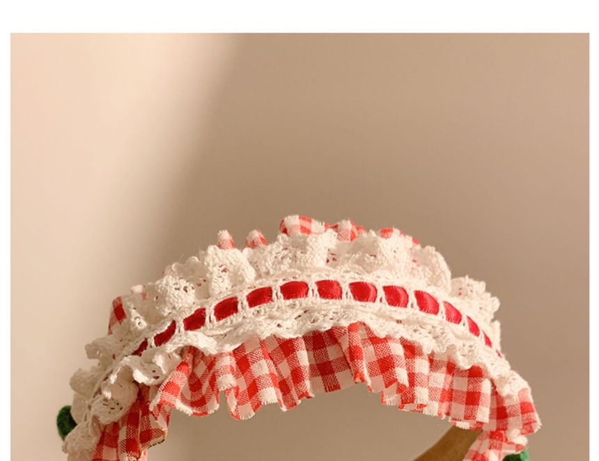 Headband Ruffle Detail Plaid Cherry