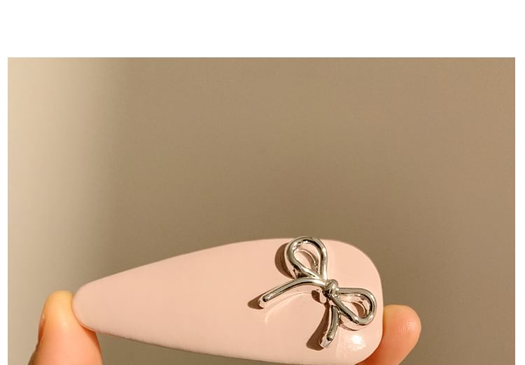 Bow Leather Hair Clip Faux