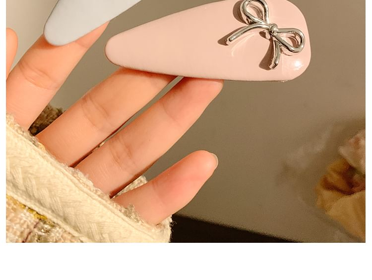 Bow Leather Hair Clip Faux