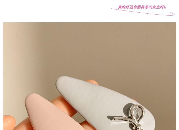 Bow Leather Hair Clip Faux