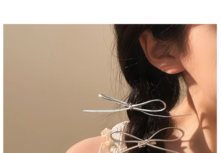Set Bow Hair Metallic Clip