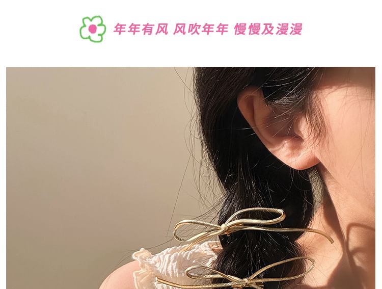 Set Bow Hair Metallic Clip