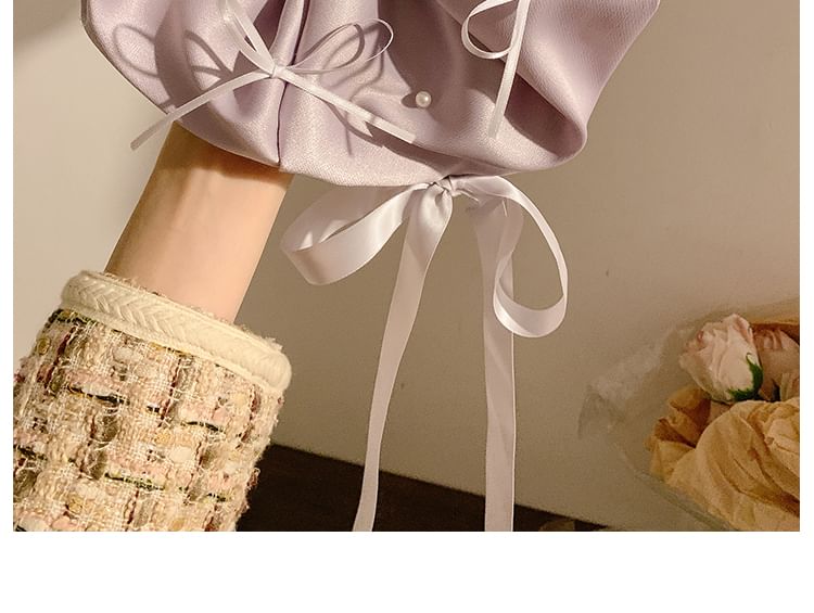 Satin Scrunchie Bow Plain