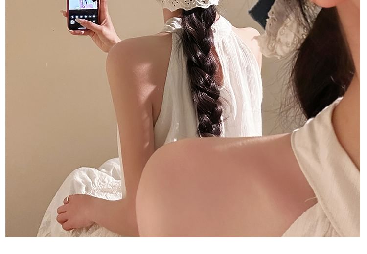 Clip Panel Bow Ruffle Denim Hair