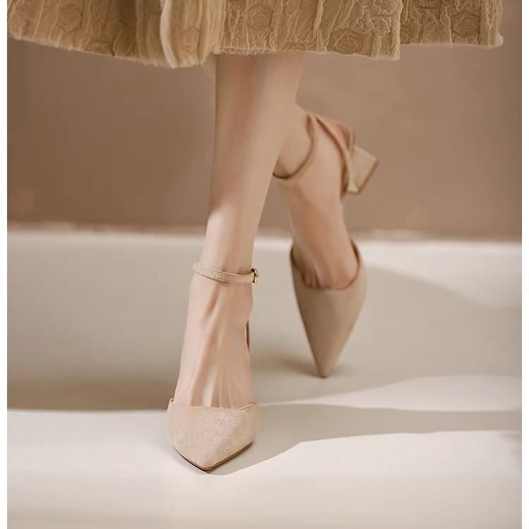 Pointed Heel Slingback Sandals Toe Stiletto