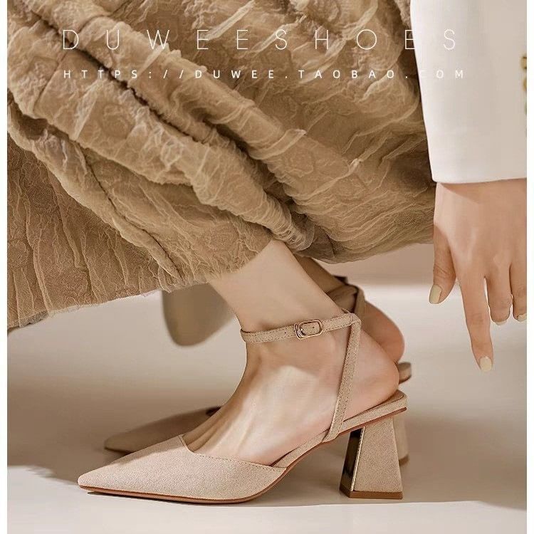 Pointed Heel Slingback Sandals Toe Stiletto