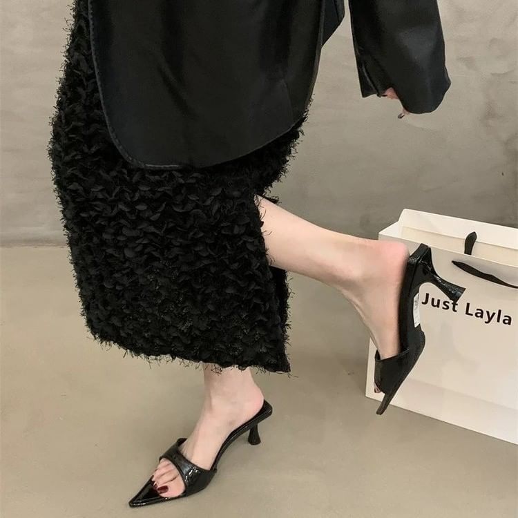 Heel High Slide Toe Pointed Sandals