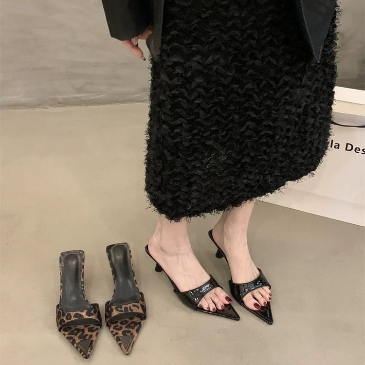 Heel High Slide Toe Pointed Sandals