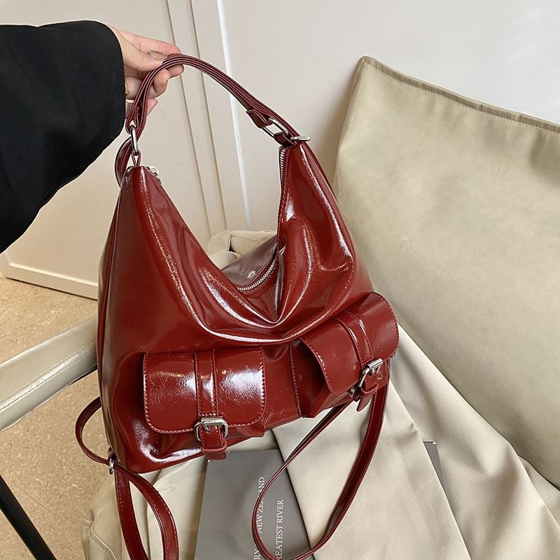 Faux Multi-Pocket Backpack Leather