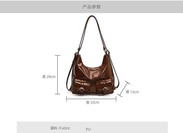 Faux Multi-Pocket Backpack Leather